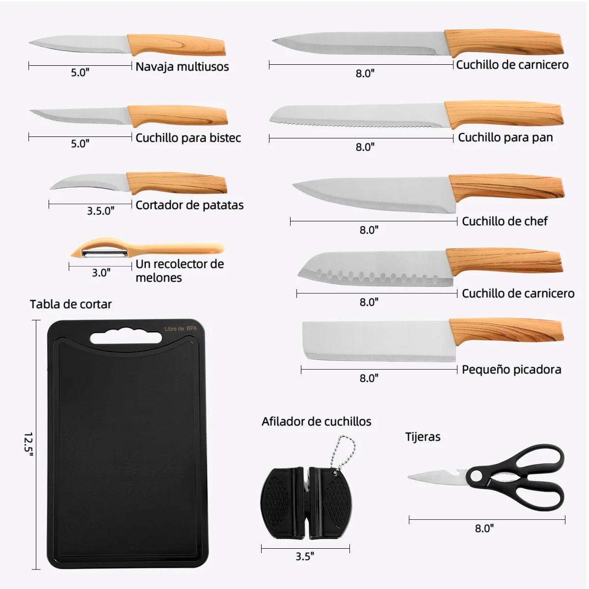 Catalogue product image for HY-047 Multi-Purpose Kitchen Knife Set